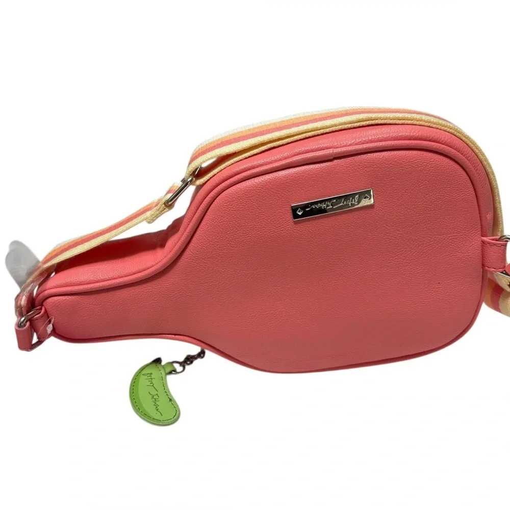 Betsey Johnson Pickleball Paddle Crossbody Bag Championship Checkered NWT